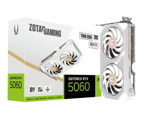 Видеокарта Zotac RTX5060 TWIN EDGE OC WHITE ED 8GB, GDDR7/128-bit