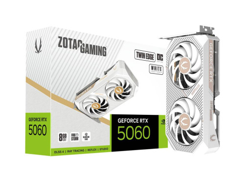 Видеокарта Zotac RTX5060 TWIN EDGE OC WHITE ED 8GB, GDDR7/128-bit Видеокарта Zotac RTX5060 TWIN EDGE OC WHITE ED 8GB, GDDR7/128-bit