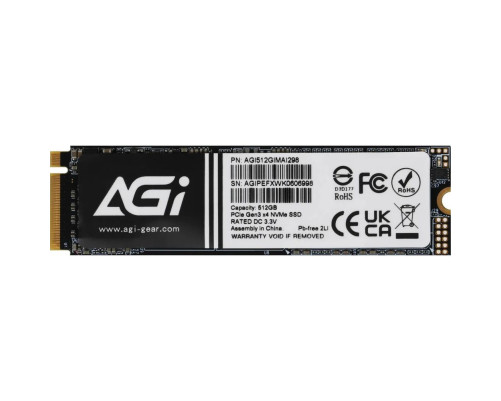 Твердотельный накопитель AGI AI298, 512GB, M.2(22x80mm)