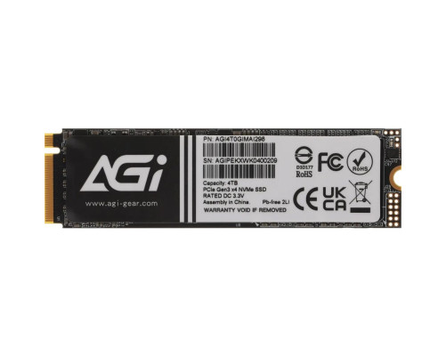 Твердотельный накопитель AGI AI298, 4TB, M.2(22x80mm) Твердотельный накопитель AGI AI298, 4TB, M.2(22x80mm)