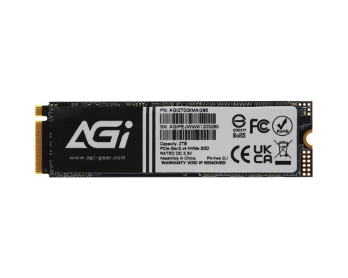 Твердотельный накопитель AGI AI298, 2TB, M.2(22x80mm) Твердотельный накопитель AGI AI298, 2TB, M.2(22x80mm)
