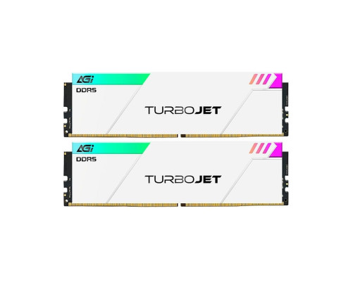 Модуль памяти AGI DDR5 6000MHz CL30 32GB Kit (16GBx2) OC UDIMM + White HEAT SINK –Turbojet+RGB lightbar -Color box Модуль памяти AGI DDR5 6000MHz CL30 32GB Kit (16GBx2) OC UDIMM + White HEAT SINK –Turbojet+RGB lightbar -Color box