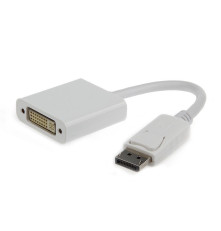Переходник Cablexpert DisplayPort - DVI A-DPM-DVIF-002-W 20M/29F, белый, 0.1 м