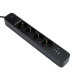 Сетевой фильтр Гарнизон EPS-4-U3-B-2, 4 розетки, 10А, 3 USB-A 5В, 2 м, черный