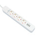Сетевой фильтр Гарнизон EPS-4-U3-W-2, 4 розетки, 3 USB-A 5В, 2 м, белый
