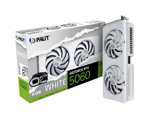 Видеокарта Palit RTX5060 WHITE OC 8GB, GDDR7/128-bit Видеокарта Palit RTX5060 WHITE OC 8GB, GDDR7/128-bit