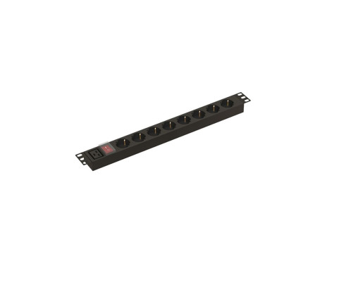 Блок розеток Hyperline SHE19-8SH-S-AIEC /PDU 19", горизонтальный, 8 розеток, входной разъем IEC 60320 C20, без кабеля питания, чёрный Блок розеток Hyperline SHE19-8SH-S-AIEC /PDU 19", горизонтальный, 8 розеток, входной разъем IEC 60320 C20, без кабеля питания, чёрный