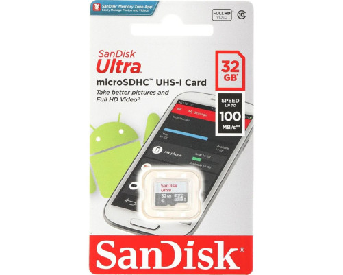 Карта памяти microSDHC 32GB SanDisk Ultra SDSQUNR-032G-GN3MN/GN6MN Class 10 UHS I Карта памяти microSDHC 32GB SanDisk Ultra SDSQUNR-032G-GN3MN/GN6MN Class 10 UHS I