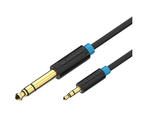 Кабель Vention Jack 6,5 mm M/ 3,5 M, 3 м, черный Кабель Vention Jack 6,5 mm M/ 3,5 M, 3 м, черный