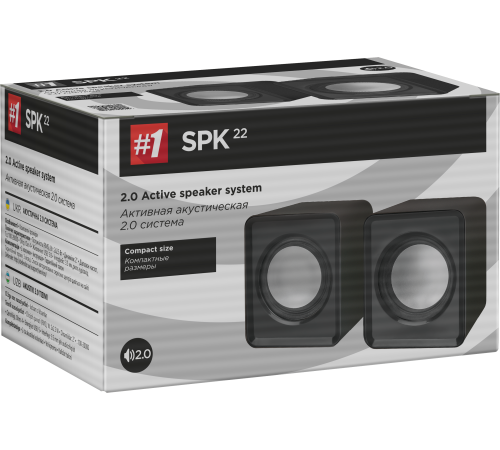 Акустическая система 2.0 Defender SPK 22, 4 Вт, питание от USB, черный