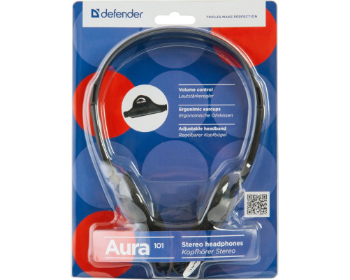 Наушники накладные Defender Aura 101, черный
