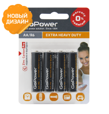 Элемент питания GoPower R6 AA BL4 Heavy Duty 1.5V (4 шт.)
