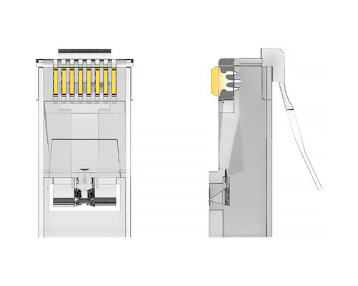 Коннектор Vention RJ45 (8p8c), FTP, cat. 5e, под витую пару, экранированный (50шт.) Коннектор Vention RJ45 (8p8c), FTP, cat. 5e, под витую пару, экранированный (50шт.)