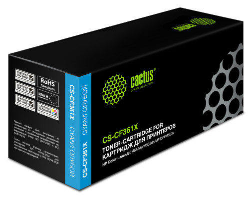 Картридж лазерный Cactus CS-CF361X CF361X для HP CLJ M552dn/M553dn, голубой (9500 стр.) Картридж лазерный Cactus CS-CF361X CF361X для HP CLJ M552dn/M553dn, голубой (9500 стр.)