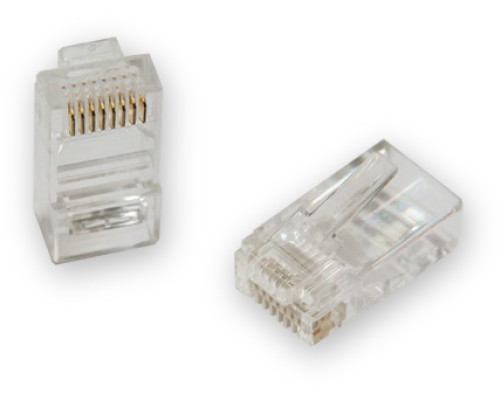 Коннектор RJ-45, 5e, UTP, 8p8c позолоченные контакты (100 шт/упаковка) Коннектор RJ-45, 5e, UTP, 8p8c позолоченные контакты (100 шт/упаковка)