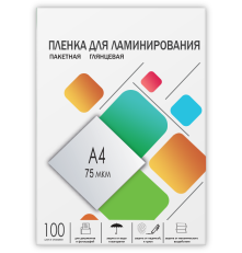 Пленка для ламинирования A4, 216х303 (75 мкм) глянцевая 100шт, ГЕЛЕОС [LPA4-75]