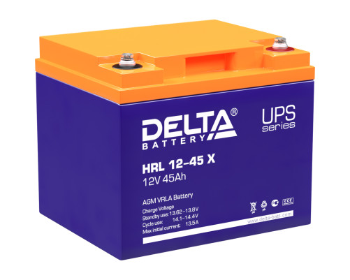 Аккумулятор свинцово-кислотный DELTA HRL 12-45 X, 12В/45Ач Аккумулятор свинцово-кислотный DELTA HRL 12-45 X, 12В/45Ач