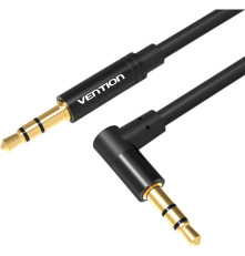 Кабель Vention Jack 3,5 mm M/Jack 3,5 mm M угол 90, 1 м, черный