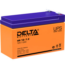 Аккумулятор свинцово-кислотный DELTA HR 12-7,2, 12В/7.2Ач
