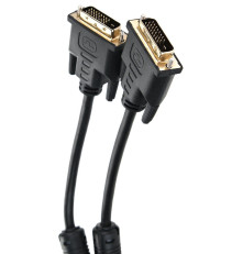 Кабель DVI-D--DVI-D (25M/25M) Dual link, экран, ферритовые кольца, 1.8 м, Telecom <tcg441d-1.8m></tcg441d-1.8m>