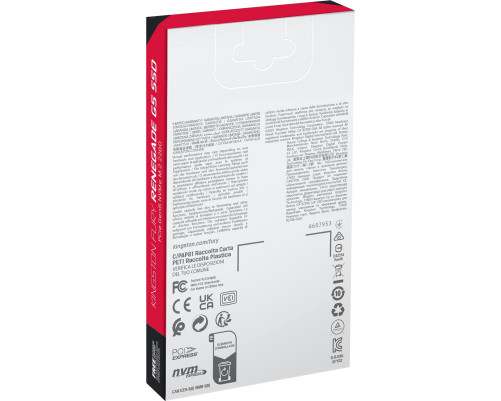 Твердотельный накопитель Kingston Fury Renegade, 2TB, M.2(22x80mm) Твердотельный накопитель Kingston Fury Renegade, 2TB, M.2(22x80mm)