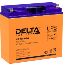 Аккумулятор свинцово-кислотный DELTA HR 12-80 W, 12В/20Ач
