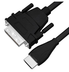 Кабель HDMI(19M)-DVI(25M), 3 м, черный, двойной экран, 4PH-R90115