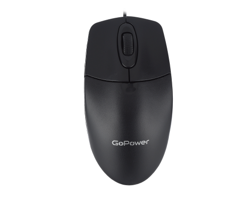 Мышь проводная GoPower GPM01, 3 кнопки, 1000 dpi, USB, черный Мышь проводная GoPower GPM01, 3 кнопки, 1000 dpi, USB, черный