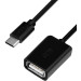 Кабель-адаптер OTG USB 2.0, CM/AF, 0.5 м, черный, 28/28 AWG, экран, армированный, морозостойкий