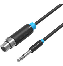 Кабель Vention Jack 6.5 M/XLR F, 3 м, черный