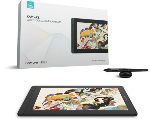 Интерактивный дисплей Huion KAMVAS 16 (2021), черный