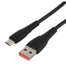 Кабель GoPower GP07M USB (m)-microUSB (m) 1.0м 2.4A силикон черный