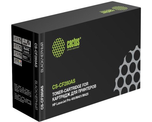 Картридж лазерный Cactus CS-CF280AS CF280A для HP LJ Pro 400/M401/M425, черный (2700 стр.) Картридж лазерный Cactus CS-CF280AS CF280A для HP LJ Pro 400/M401/M425, черный (2700 стр.)