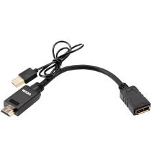 Переходник HDMI(M) +USB-DP(F), 0.15 м, черный, VCOM<cg599e>