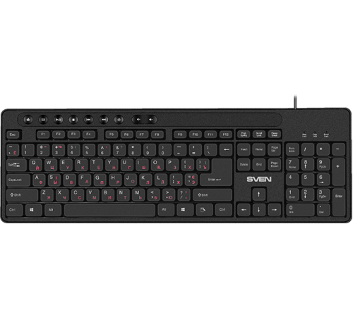 Клавиатура проводная SVEN KB-C3060, 113 клавиш, USB, черная