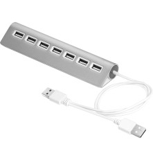 USB разветвитель Greenconnect  GCR-UH227S, серебристый