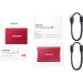Внешний накопитель SSD Samsung T7, 2TB, USB 3.2 Gen2, красный