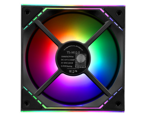 Вентилятор для корпуса Thermalright TL-M12-S, черный Вентилятор для корпуса Thermalright TL-M12-S, черный