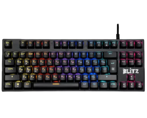 Клавиатура проводная игровая Defender Blitz GK-240L RU, механическая, подсветка, Rainbow, черный Клавиатура проводная игровая Defender Blitz GK-240L RU, механическая, подсветка, Rainbow, черный
