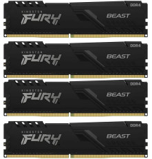 Модуль оперативной памяти Kingston 64GB DDR4-3200 (Kit of 4) FURY Beast Black KF432C16BBK4/64