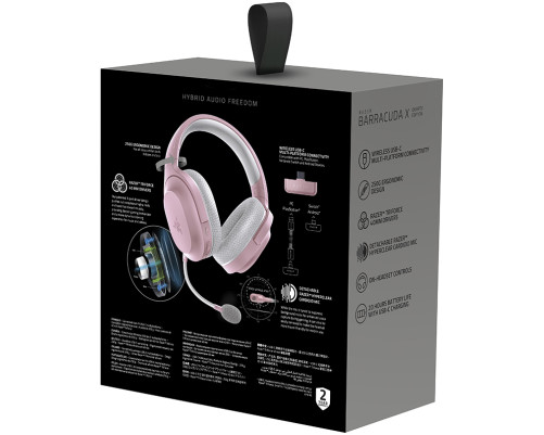 Гарнитура беспроводная Razer Barracuda X (2022) - Quartz Pink Гарнитура беспроводная Razer Barracuda X (2022) - Quartz Pink