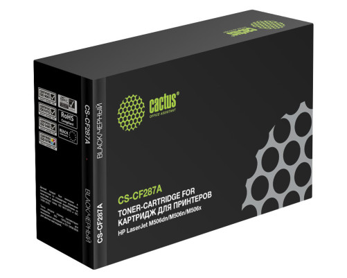 Картридж лазерный Cactus CS-CF287A CF287A для HP LJ M506dn/M506n/M506x, черный (9000 стр.) Картридж лазерный Cactus CS-CF287A CF287A для HP LJ M506dn/M506n/M506x, черный (9000 стр.)