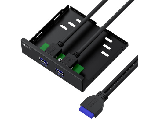 Планка в корпус отсек 3.5" USB 3.0, 1 порт 20pin на 2 внешних порта, 0.58m, черный, GCR-20P2UF3 Планка в корпус отсек 3.5" USB 3.0, 1 порт 20pin на 2 внешних порта, 0.58m, черный, GCR-20P2UF3
