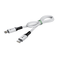 Кабель 0.7m TypeC/Lightning MFI POWER DELIVERY 18 W, быстрая зарядка, белый/черный, GCR-53185