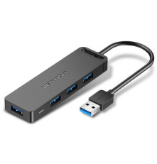USB разветвитель Vention CHLBB OTG USB 3.0 на 4 порта, черный - 0.15м.