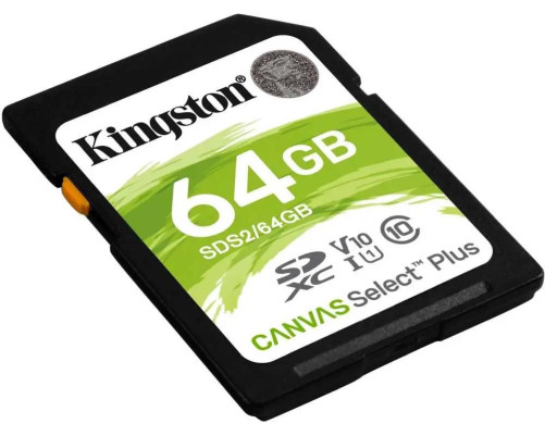 Карта памяти Kingston 64GB SDXC Canvas Select Plus, C10 UHS-I U1 V10 Карта памяти Kingston 64GB SDXC Canvas Select Plus, C10 UHS-I U1 V10