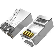 Коннектор Vention RJ45 (8p8c), FTP, cat. 6A, под витую пару, экранированный (10шт./уп.)