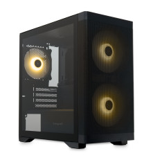 Корпус HSPD M320, Mesh Mini-tower, Black, slide TG, 0.45 SPCC, 2x140mm ARGB+1x120mm ARGB mATX, mITX 160/340/184mm 2x2.5