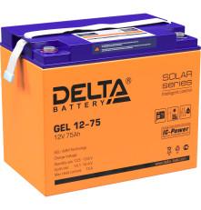 Аккумулятор свинцово-кислотный DELTA GEL 12-75, 12В/75Ач
