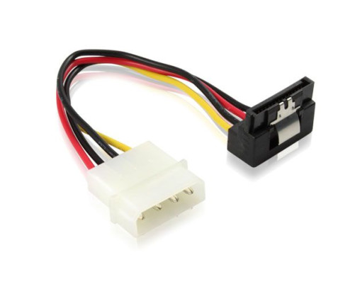 Кабель питания MOLEX 4pin/SATA 15pin, 0.15 м, угловой, железный зажим, медь Кабель питания MOLEX 4pin/SATA 15pin, 0.15 м, угловой, железный зажим, медь